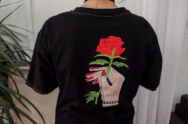 coolcowboyfire: 2017 Tumblr Popular T-shirts  Rose Embroidery   Anti social social