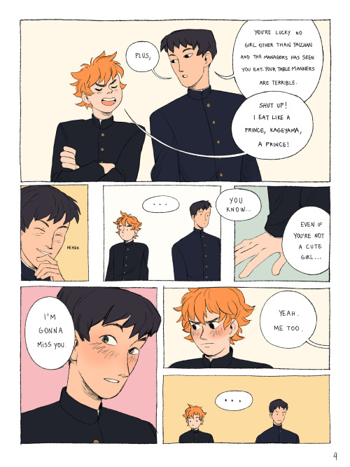 norainacad: kagehina comic that i made! i wanted to do something based on their graduation and that 