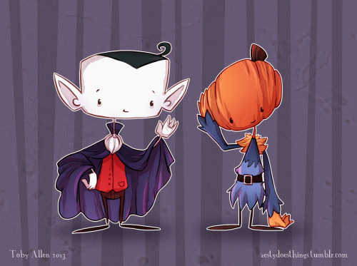 The Count and Skip the scarecrow, from an unnamed personal project. (A revival of some old character