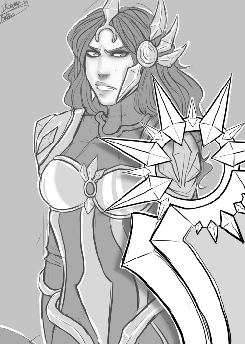 Porn photo Leona, fresh out of combat. Monthly Sketch