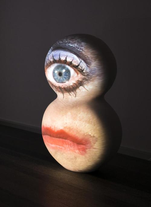 Tony Oursler (American, b. 1957, New York, USA) - Clop, 2003  Video Projection, Foam, Resin, Acrylic