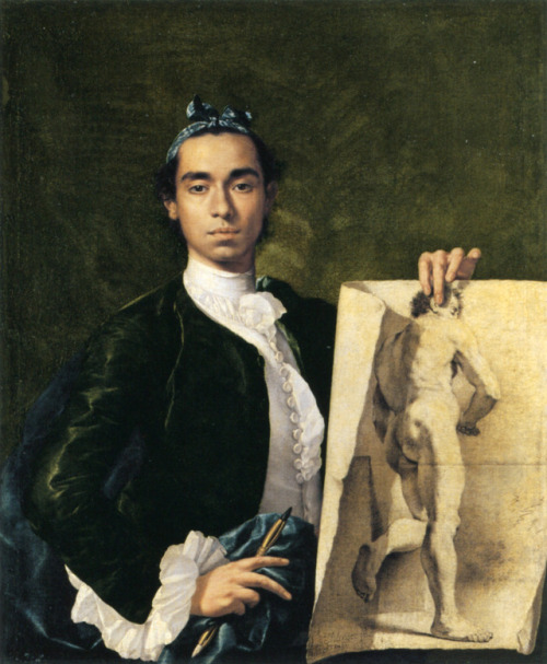 Self-Portrait Holding an Academic Study, Luis Egidio Meléndez, 1746