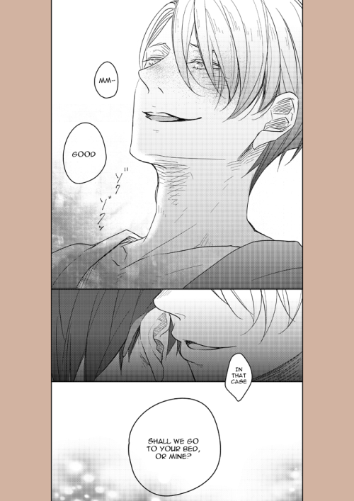 yuuri-katsuki-nikiforov: yolo-on-ice:     kiss② by 秋汰   please like and follow this artist’s works!   Poor Yuuri tho! Look all them hickey’s 😂 