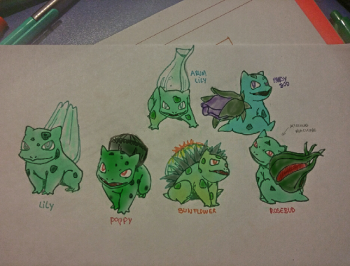 Bulbasaur&rsquo;s pokemon variations. I&rsquo;ve had them in my head for a while now and I let my ha