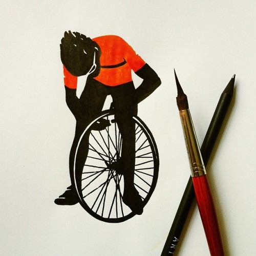 thestumpone:  #cycling #painting #rapha #rapharacing #sketch #orangejersey #continentalride #parez