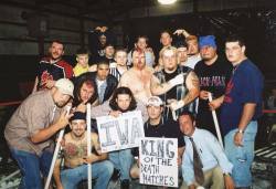 shitloadsofwrestling:  King Of The Deathmatches group shots[2001, 2003, 2004, 2006, and 2007]Warriors. Gladiators. Men without mercy. Heroes from Hell. Every man pictured in the photos above represent glory bathed in blood, with such memorable names as