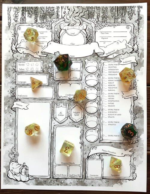 Everbrew Themed Character Sheets ~ Custom player character sheets for D&amp;D 5e.Perhaps the most ni