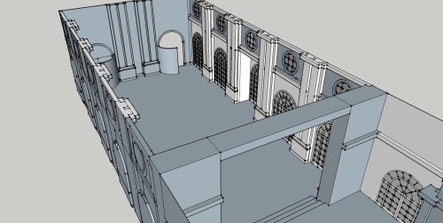 Sketch Up Model I created of the Ballroom at Pinewood Studios