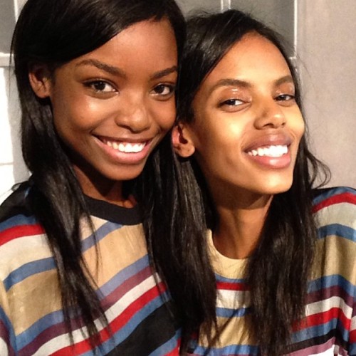 modelsofcolor:  Maria &amp; Grace Backstage   maria has the cutest smile eveeerrrrrrrrrrrrr