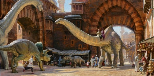 talesfromweirdland:Illustrations from James Gurney’s Dinotopia series.