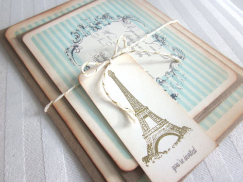 Parisian invitations handmade by Anista Designs