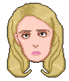 Pixel portrait of Megan from the movie But I'm A Cheerleader
