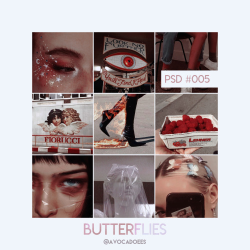 avocadoees:PSD #005 - butterflies | DOWNLOADPlease don’t copy, don’t repost and don’t sell it as you