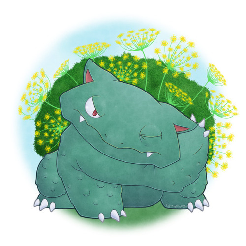 blainemuffin:A commission for Eric Lytle on Twitter. The Bulbasaur evolution line, but wit