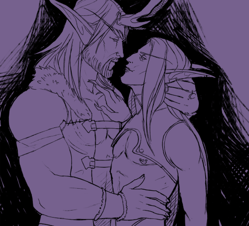 serpentwined:I also finished a sketch last night of some old elves in love.