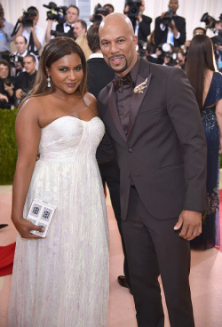 harrysdaughter:  Mindy Kaling and Common  attend the ‘Manus x Machina: Fashion In An Age Of Technology’ Costume  Institute Gala at Metropolitan Museum of Art on May 2, 2016 in New York  City.