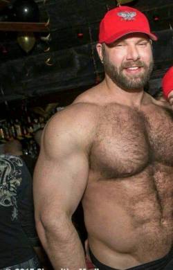 Muscular, hairy chest and nice pecs. - WOOF
