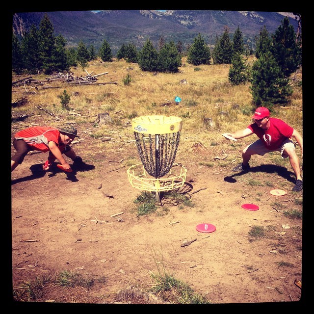 Joel and Mike putting on the shortest basket I’ve ever seen used in a sanctioned event. Don’t know what the rules are, but it was fun regardless!