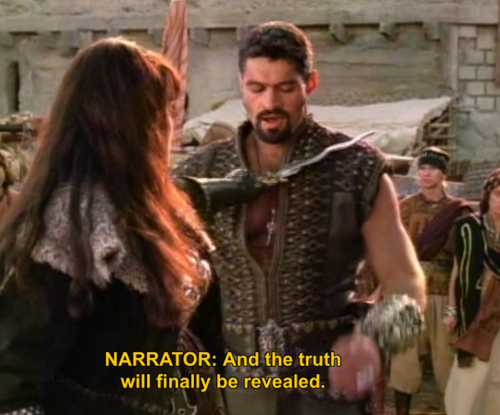 musingsofaraven:xenagabrielle-af-blog:only on Xena will an episode trailer that asks “Who is t