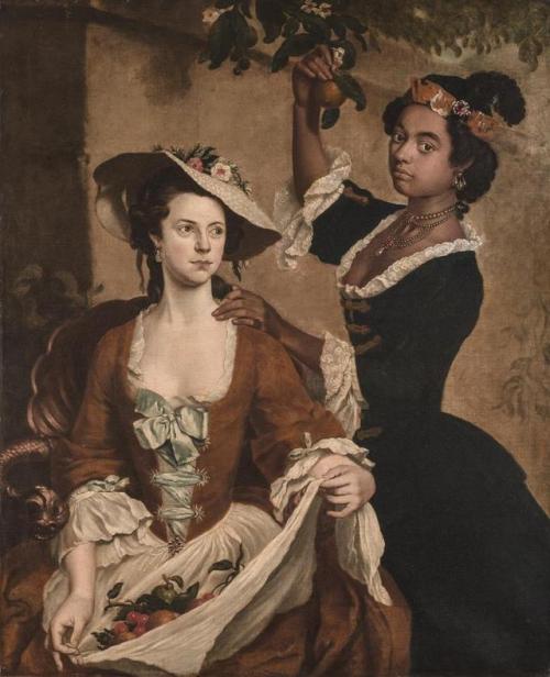 medievalpoc: Stephen Slaughter Portrait of Two Society Women England (c. 1740s) Oil on Canvas, 123 x