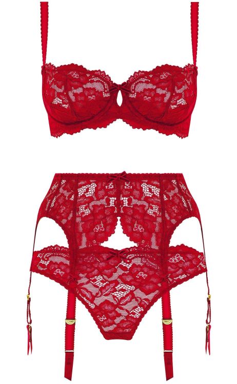 martysimone: Dita Von Teese | Cora • in red lace + little velvet bows