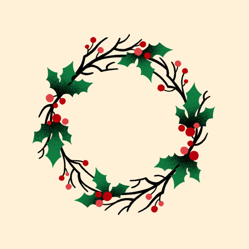 Happy Yule! Here’s a wreath I designed for my dad’s Christmas cards this year.
