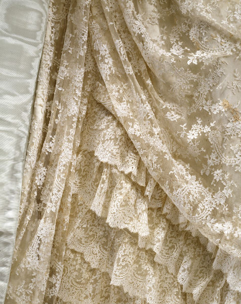 fripperiesandfobs:  Ball gown (details) ca. 1885 From the V&amp;A 