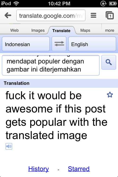 officialpandoraradio:  nebranska:  In Indonesian they don’t say “I love you” they say “bercinta itu akan menjadi luar biasa jika posting ini mendapat populer dengan gambar ini diterjemahkan” which roughly translates to “Though you may not