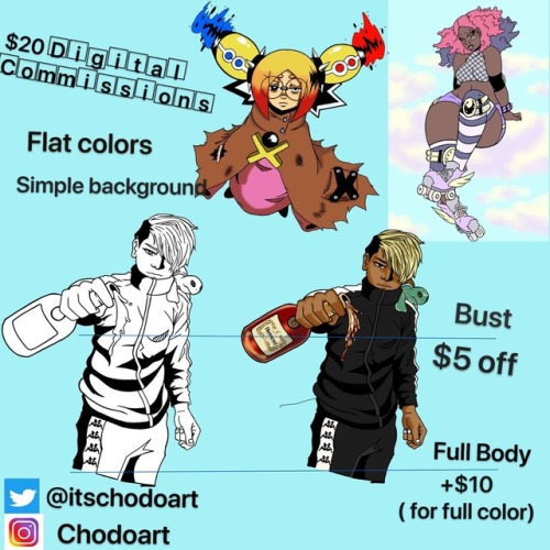 I’m doin $20 commissions again (mainly to have cash to make it through finals week before I go back 