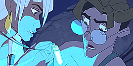 toy-dory:  The power to heal: Kida and Milo first meet each other.