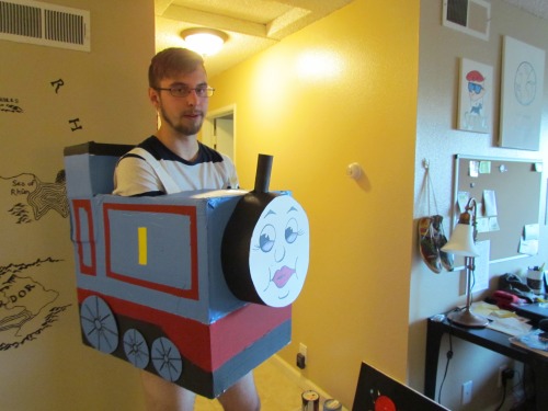 slowjammy:  cellobeer:  cellobeer:  Finally finished painting the costume. Slutty Thomas the Tank Engine is about ready to chug out of this muthaf*cker.  I still think it is ridiculous that this has 60k notes.  I still think it is ridiculous that this
