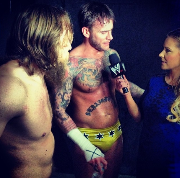 re-ne-ge:   See the EXCLUSIVE interview with CM Punk and Daniel Bryan and other backstage