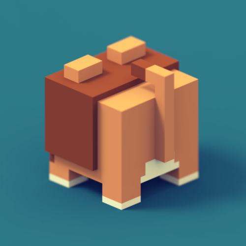 Voxel lion