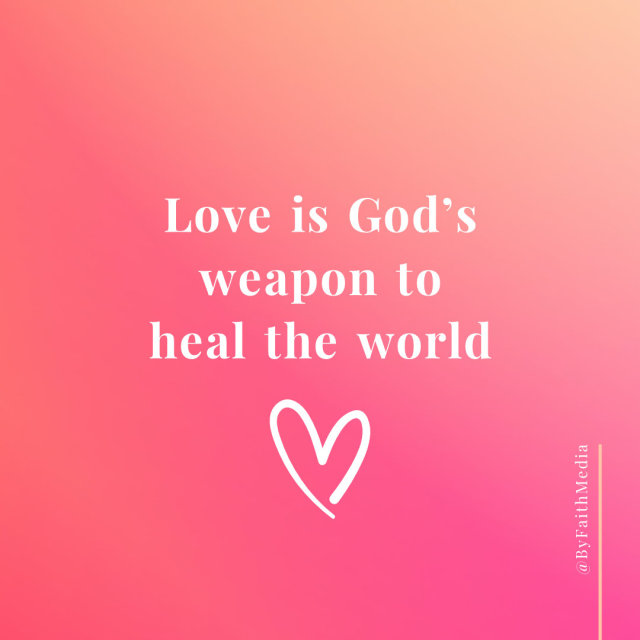 Love is Gods weapon to heal the world 💓 #GodsLove#godsloveneverfails#godsloveisamazing#godslovewedeliver#jesuslovesyou#jesusloves#HealtheWorld#jesusheals#christianlove#JesusSaves#MenofFaith#WomenofFaith#GodSquad#JesusLover#lovejesus#ThankYouJesus#Encouragement#LoveQuote#ChristianQuote#MathewBackholer#TheUltimateSacrifice#JesusChrist#God#Christian#PaulBackholer#ByFaithMedia#ByFaith