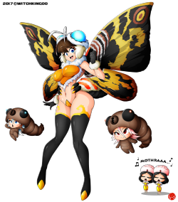 witchking00:  3rd comission KAIJU GIRL: MOTHRA!!