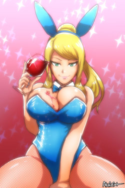 grimphantom:  akairiot:  I’ll drink to that~ &lt;3(thus, bunny week concludes~)  Sexy bunny Samus ;D  marry me, samus! &lt;3 &lt;3 &lt;3