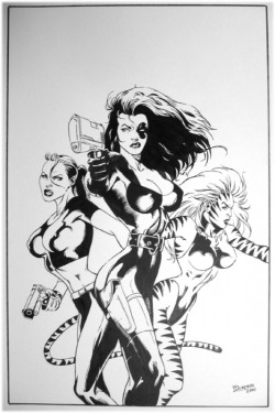 Comicbookwomen:  Domino, Lara Croft, Tigra-Tom Derenick