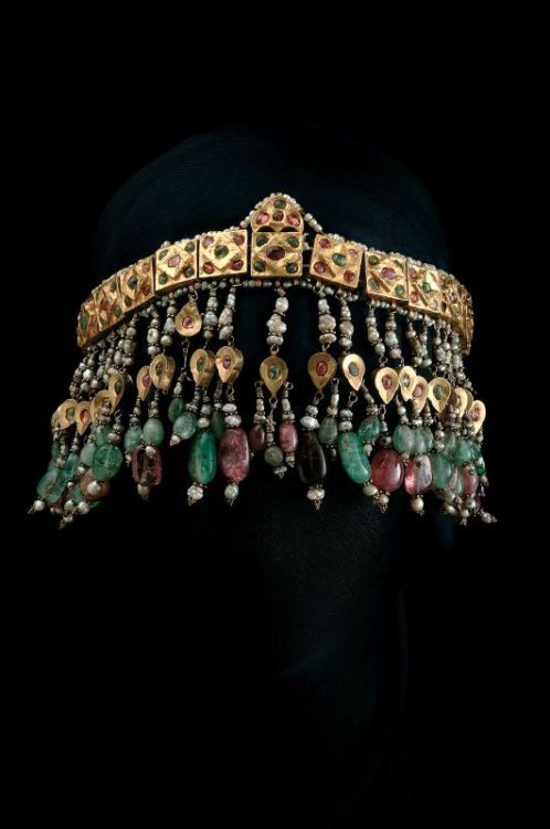 Head ornament of a Jewish bride (balgak), Bukhara, Uzbekistan, late 19th century.Before the wedding,