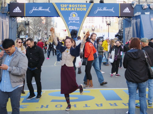 Boston Marathon weekend date.We happen to be around the finish line last weekend, and of course we t