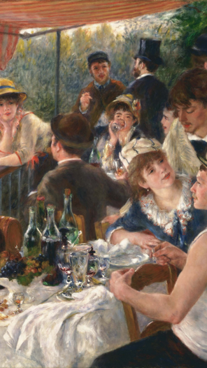 » Pierre-Auguste Renoir (1841 - 1919) La Grenouillère Girls at the PianoLuncheon of the Boating Part