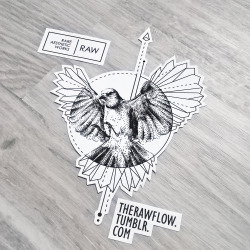 therawflow:  Dotwork/geometric bird - custom tattoo design for Alexandra Grebin