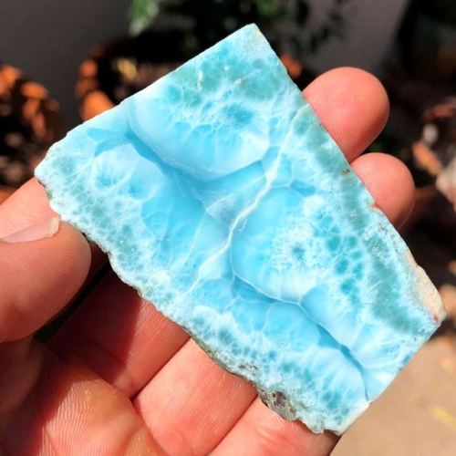 geologyin-blog: Incredible rare Larimar Crystal Slab from the Dominican Republic. Photo: Exotic Crys