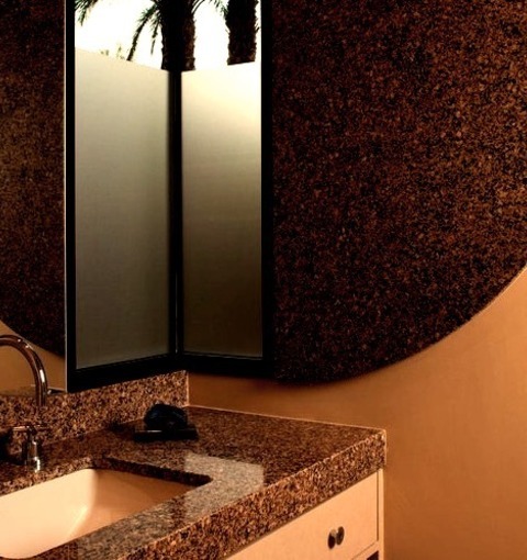 Bathroom Powder RoomModern Powder Room Design Featuring An Undermount Sink, Flat-panel Cabinets, Brown
