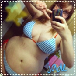 chubby-bunnies:  US size 18~ Age 18~ 2kowai.tumblr.com ~ @Jade_Nya on twitter &lt;3 Evey body on this blog inspires me to love myself and help others accept themselves!  I never thought I would be able to wear a bikini because of my size. When I turned
