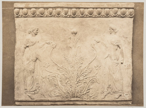 hildegardavon:lespalimpsestesBas-relief portion of frieze of Nymphs with scrollwork in terracotta. P