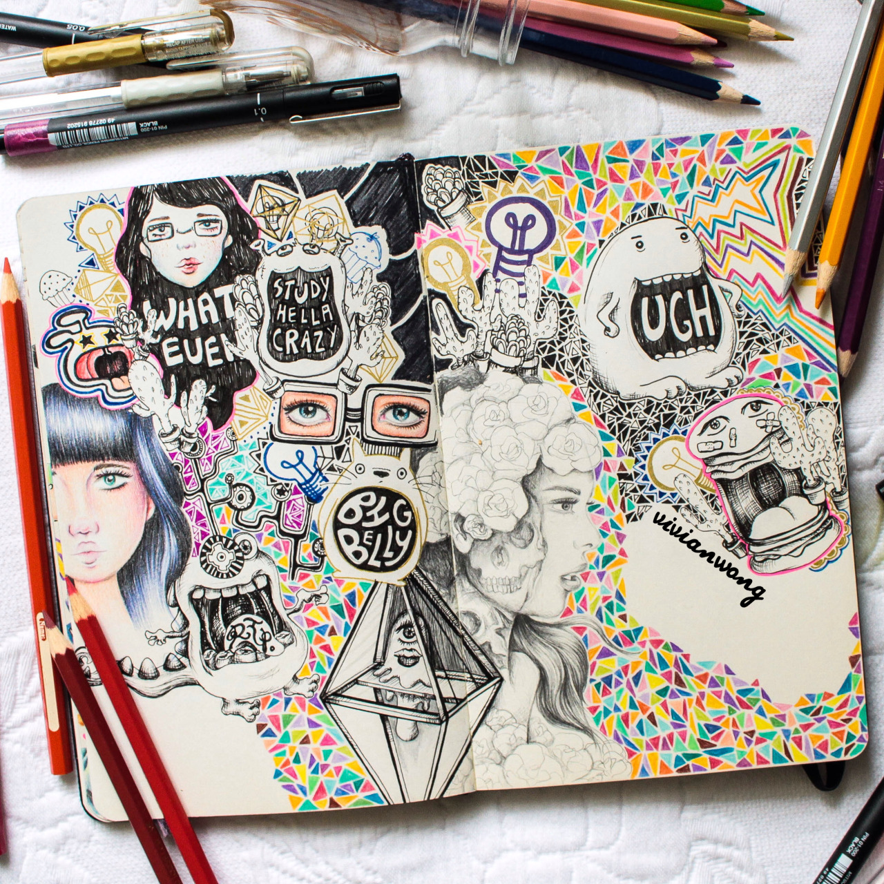 Detailed Moleskine Doodles Illustrations and Drawings