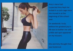 Tangodeltawilli:  Amy’s Niece Had Suspected Amy Kept Me Locked In A Cock Cage Since