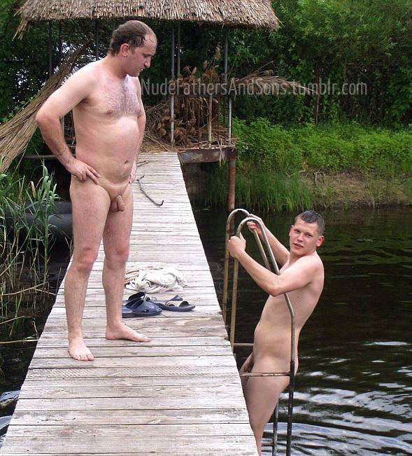 nudefathersandsons:  Real skinny dipping father and son