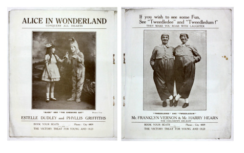 Alice in Wonderland - theatre programmepost WWI production, December 1918 Manchester Gaiety TheatreR