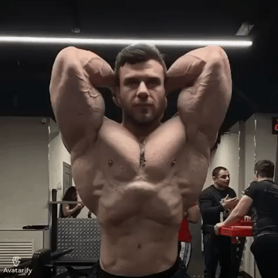 hairydadsandmuscle:A little magic here to add the head bob but no, he’s not morphed.